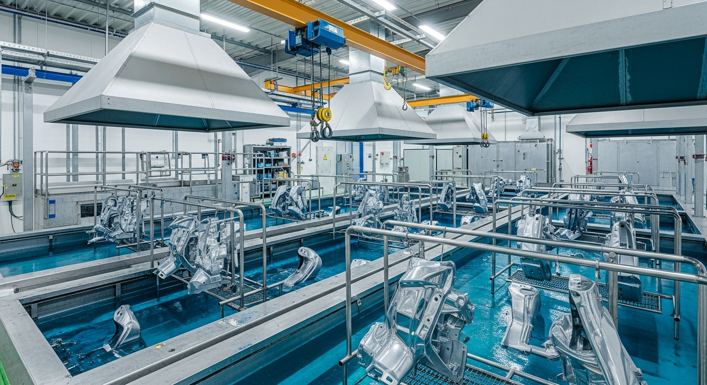 Illustrative surface-treatment tanks; not a Finishing Force product screenshot